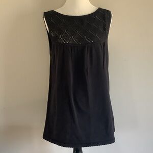 eight eight eight Black Loose-Fit Knit Tank, Large, Like New